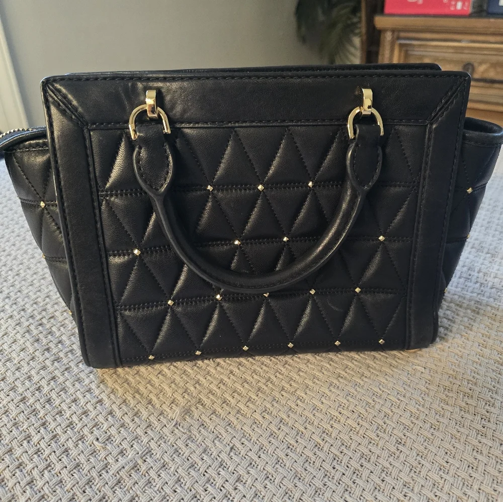 MICHAEL KORS BLACK TINA SMALL SATCHEL - Picture 3 of 4